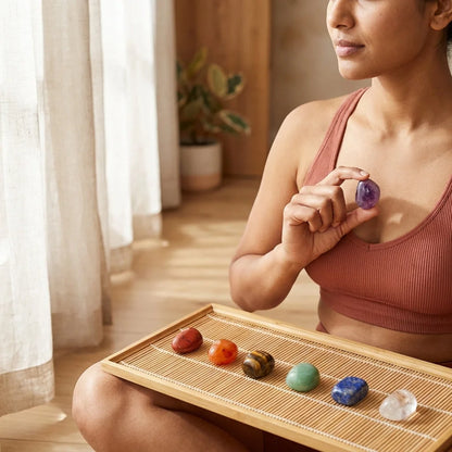 Natural Crystal Stones Chakra Set For Meditation - Set
