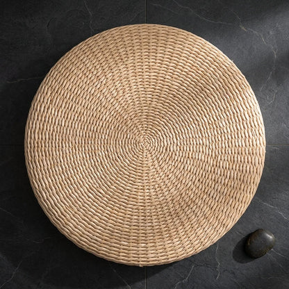 Natural Meditation Pouf For Zen-Inspired Floor Seating - Papyrus Futon / Dia 40cm Height 6cm