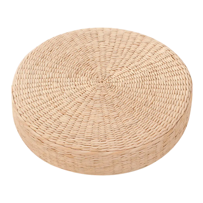Natural Meditation Pouf For Zen-Inspired Floor Seating - Papyrus Futon / Dia 40cm Height 6cm