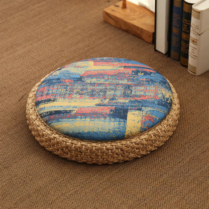 Natural Rattan Pouf Floor Seat For Everyday Calm - Color surface / Round dia 40cm