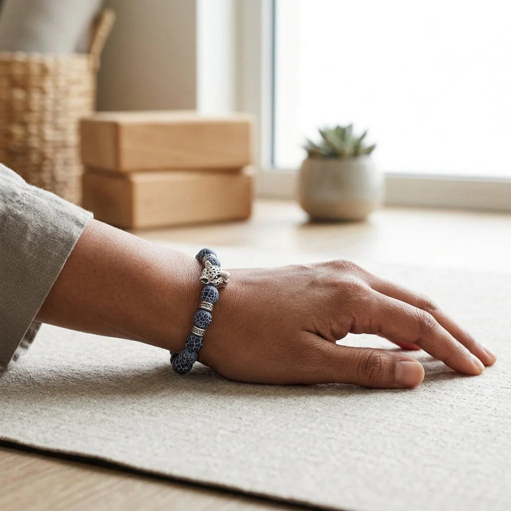 Natural Stone Bracelets With Owl Charm