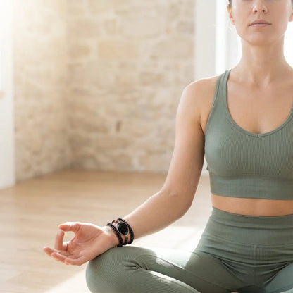 Natural Stone Hand Wrap Bracelet With Gem Charm
