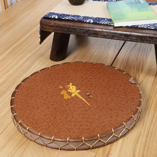 Natural Straw Floor Poufs For Sitting Comfortably - Brown