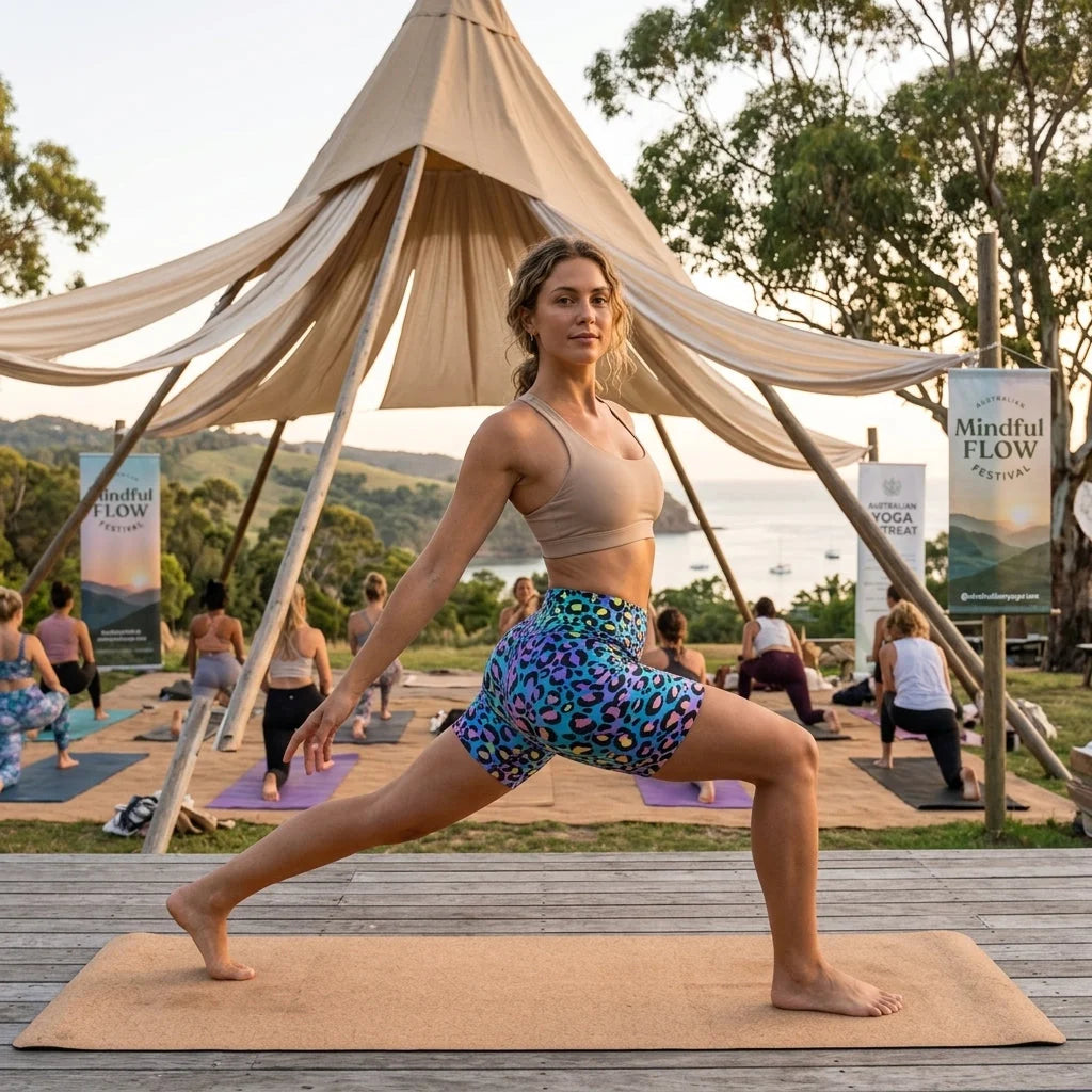 Neon Yoga Shorts With Vibrant Leopard Print Energy
