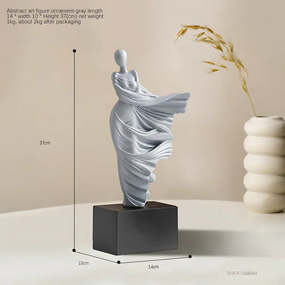 Nordic Style Yoga Statue Decor For Modern Interiors - Spring Breeze Grey
