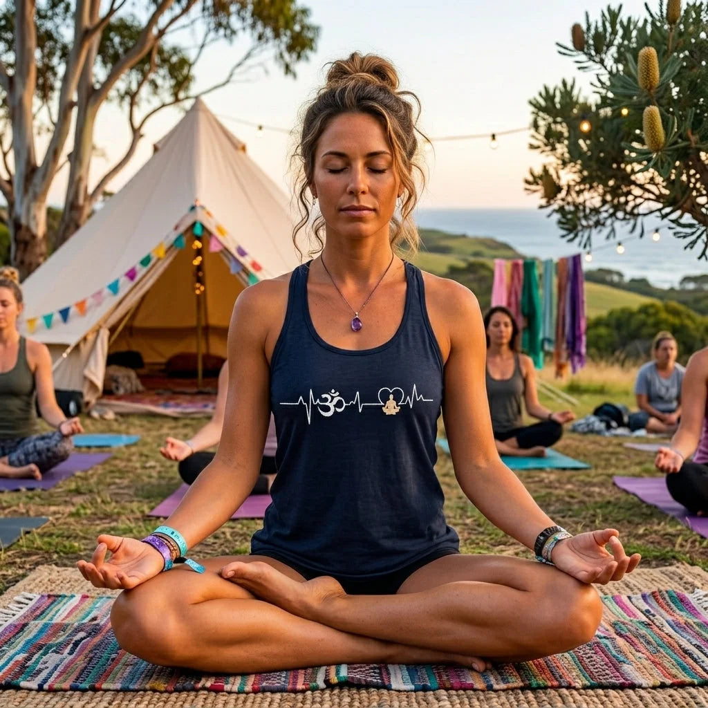 Om Heartbeat Flow Yoga Tank For Women