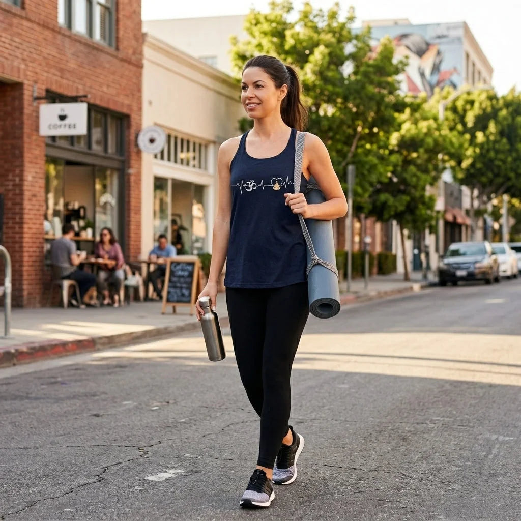 Om Heartbeat Flow Yoga Tank For Women