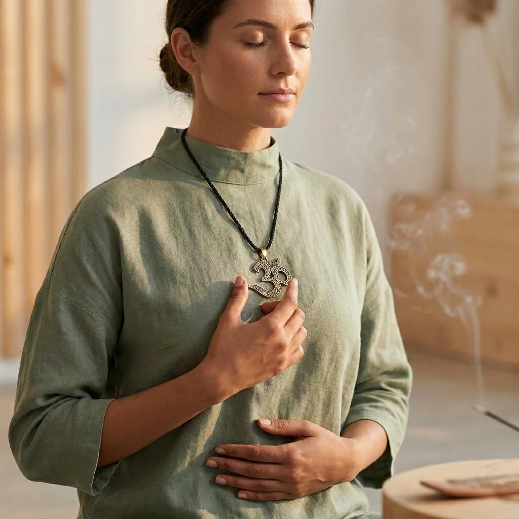 Om Pendant Necklace For Mindfulness Practice
