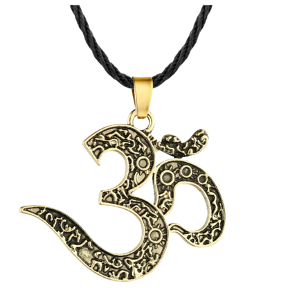 Om Pendant Necklace For Mindfulness Practice - Gold
