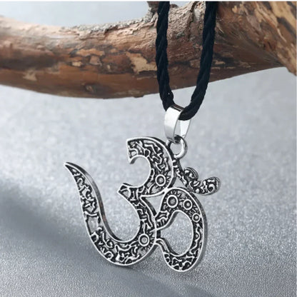 Om Pendant Necklace For Mindfulness Practice - Silver