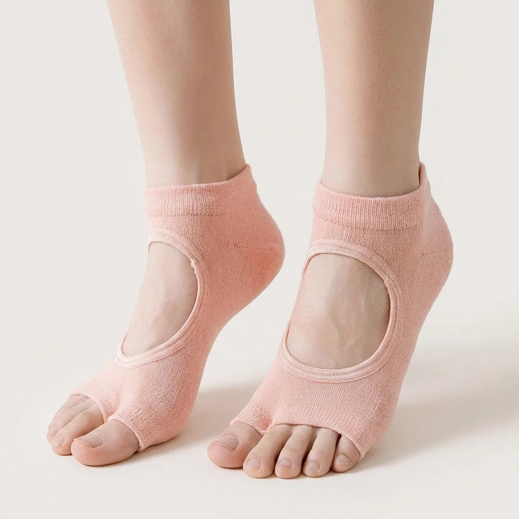 Open Toe Cute Yoga Socks With Anti Slip Grip