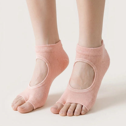 Open Toe Cute Yoga Socks With Anti Slip Grip