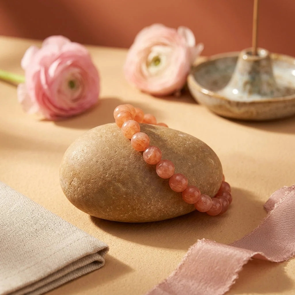 Orange Bead Bracelet For Daily Wellness Rituals - 8mm