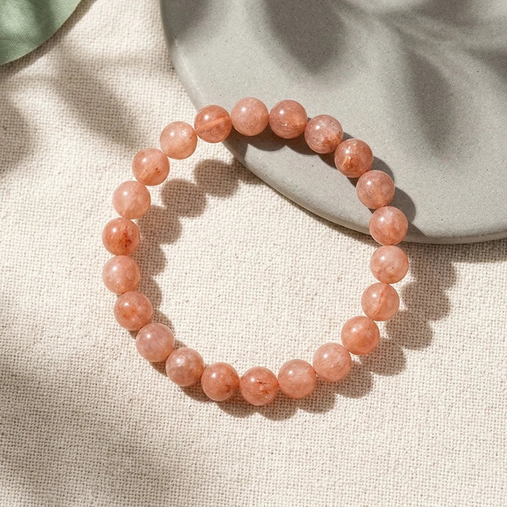 Orange Bead Bracelet For Daily Wellness Rituals - 8mm