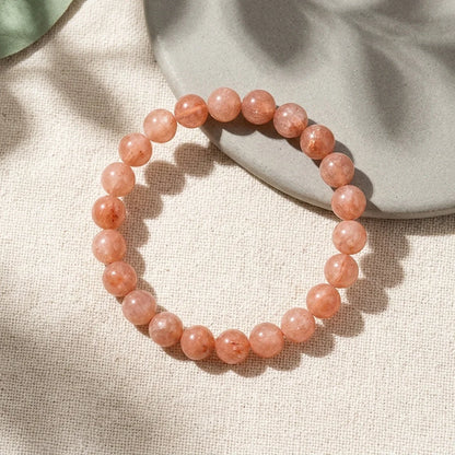 Orange Bead Bracelet For Daily Wellness Rituals - 8mm