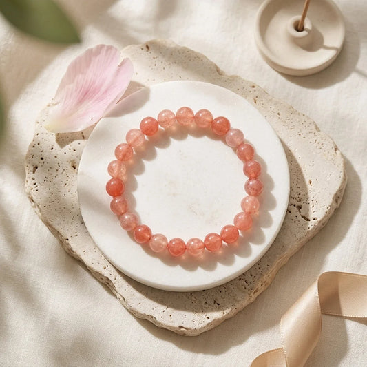 Orange Bead Bracelet For Daily Wellness Rituals - 8mm