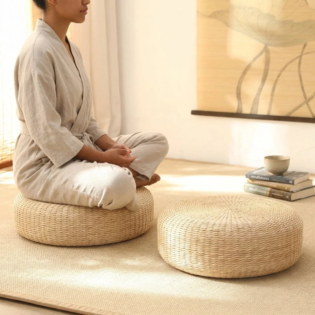 Ottoman Pouf Floor Pillow For Yoga And Home Comfort
