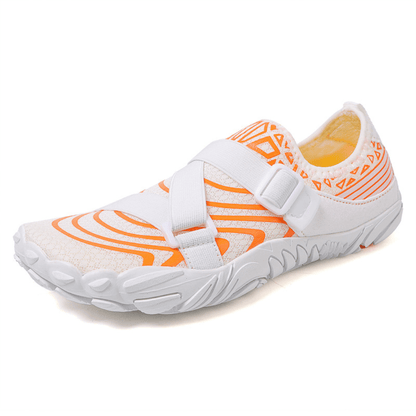 Outdoor Yoga Shoes With Breathable Mesh And Grip Sole - White Orange / 35