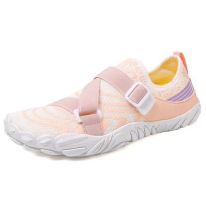 Outdoor Yoga Shoes With Breathable Mesh And Grip Sole - White Pink / 35