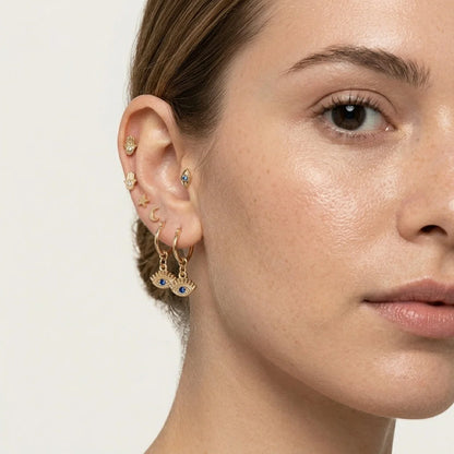Palm Moon Boho Stud Earrings - Set of 7 Pair