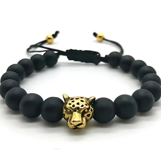 Panther Charm Agate Bead Bracelts Unisex - 2 Style