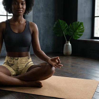Patterned Yoga Shorts With Celestial Alchemy Design