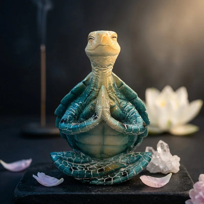 Peaceful Meditating Turtle Resin Yoga Ornament - Yoga Turtle