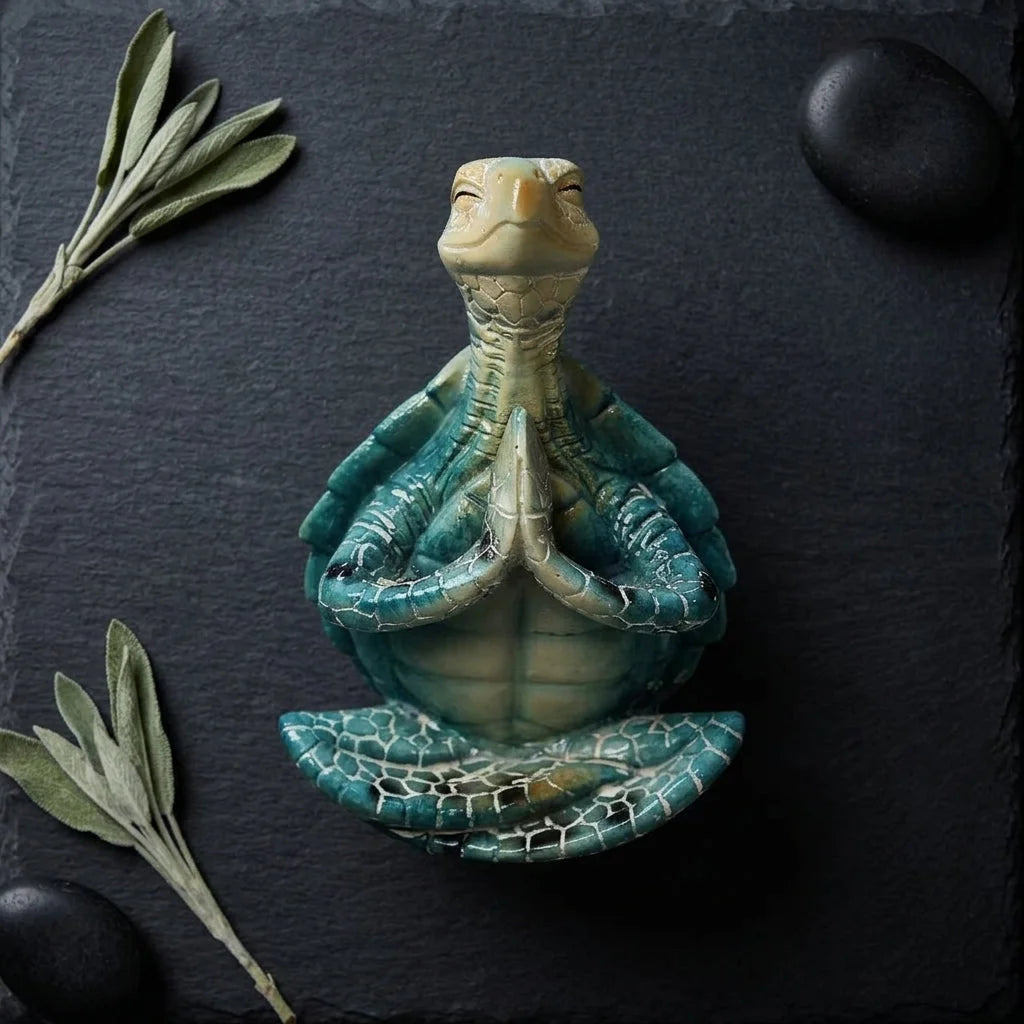 Peaceful Meditating Turtle Resin Yoga Ornament - Yoga Turtle