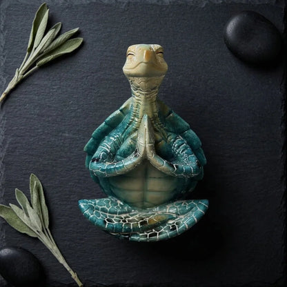 Peaceful Meditating Turtle Resin Yoga Ornament - Yoga Turtle