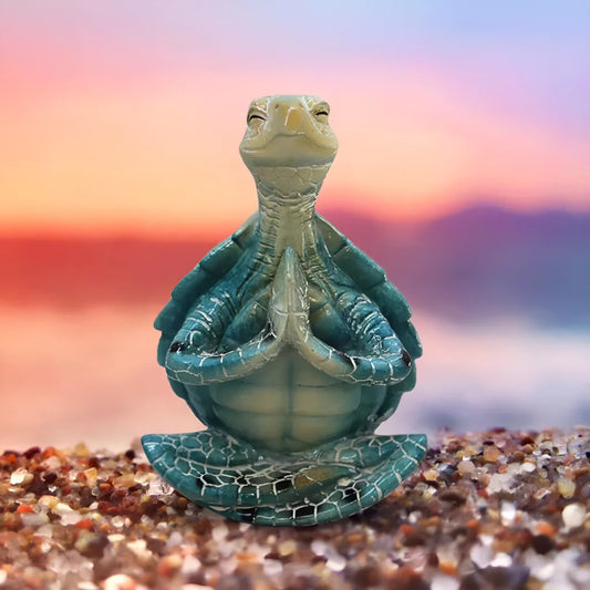 Peaceful Meditating Turtle Resin Yoga Ornament - Yoga Turtle
