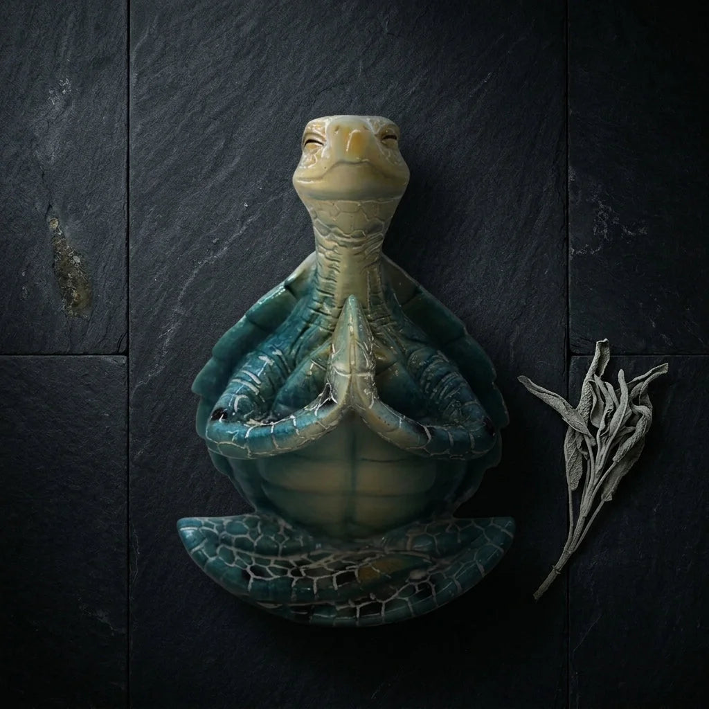 Peaceful Meditating Turtle Resin Yoga Ornament - Yoga Turtle