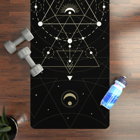 Pilates Yoga Mat With Sacred Celestial Symbols - 24x68