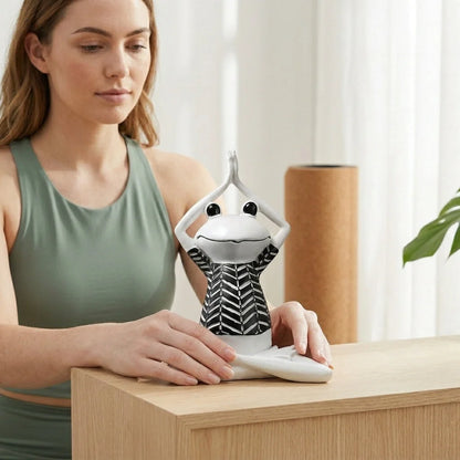 Playful Frog Yoga Statue For Calm Interiors