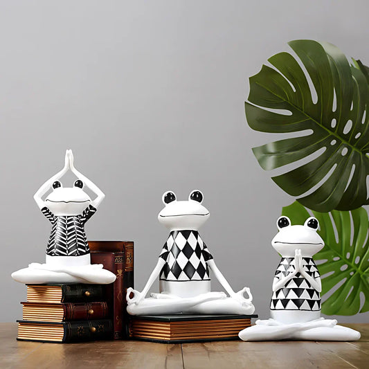 Playful Frog Yoga Statue For Calm Interiors