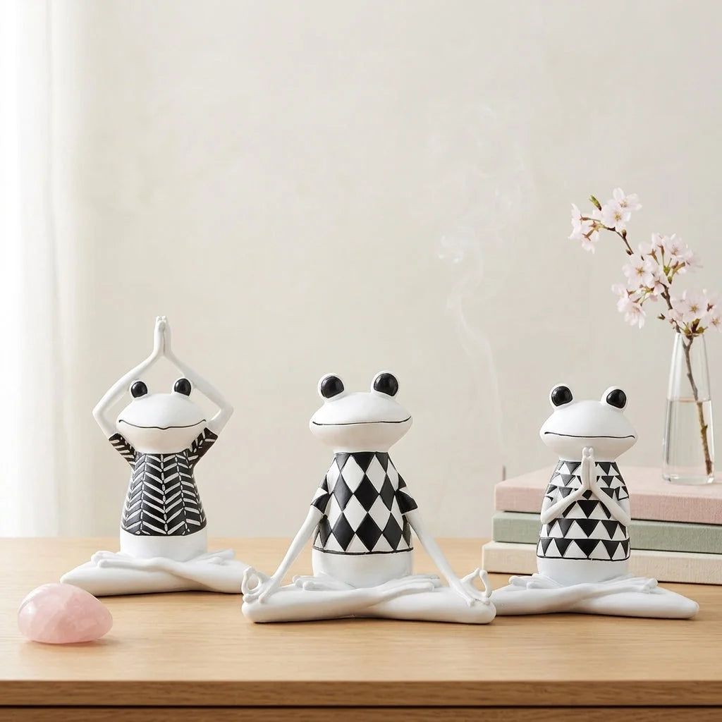 Playful Frog Yoga Statue For Calm Interiors