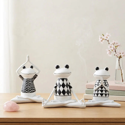 Playful Frog Yoga Statue For Calm Interiors