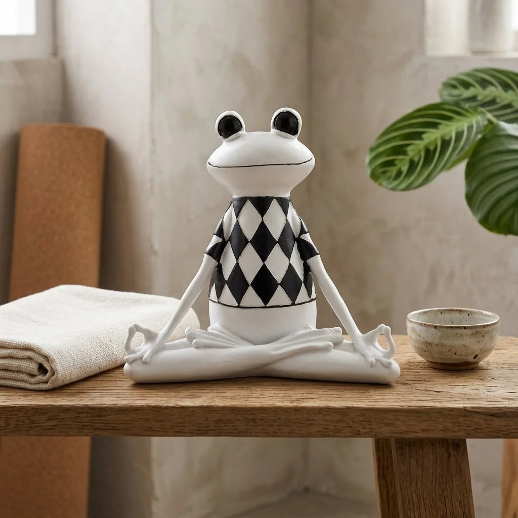 Playful Frog Yoga Statue For Calm Interiors