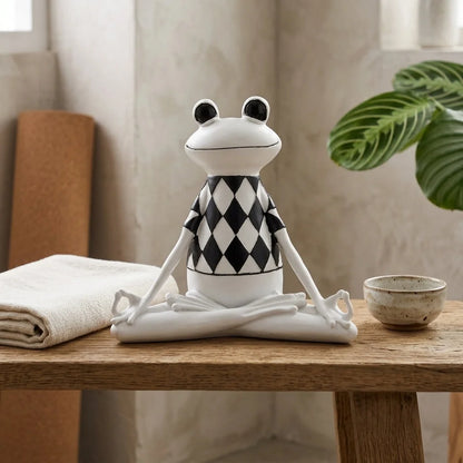 Playful Frog Yoga Statue For Calm Interiors
