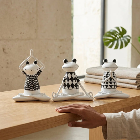 Playful Frog Yoga Statue For Calm Interiors