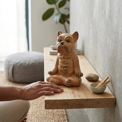 Playful Resin Yoga Dog Statue For Zen Decor