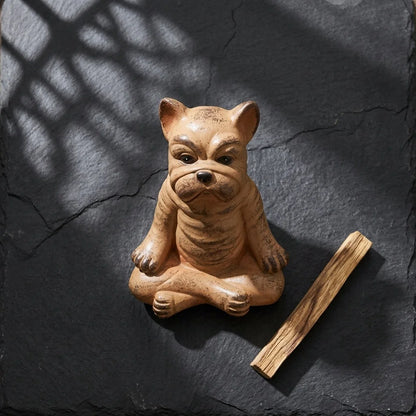 Playful Resin Yoga Dog Statue For Zen Decor