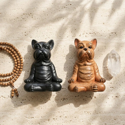 Playful Resin Yoga Dog Statue For Zen Decor