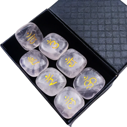 Polished Stones Chakra Set For Daily Energy Balance - Pink
