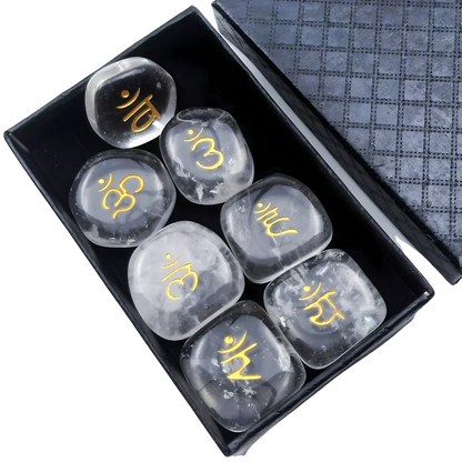Polished Stones Chakra Set For Daily Energy Balance - White