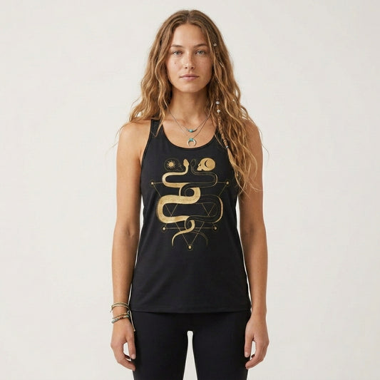 Celestial Snake Lovers Womens Racerback Tank