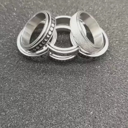 Classic Boho Fidget Ring With Spinner Design
