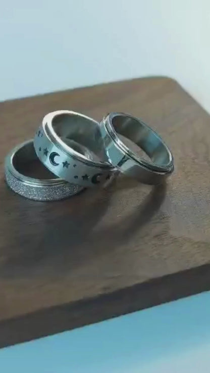 Classic Boho Fidget Ring With Spinner Design