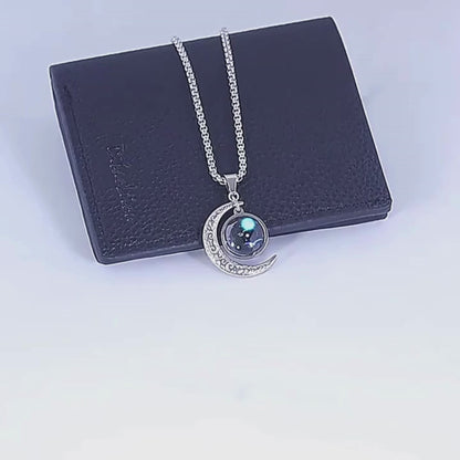 Silver Pendant Necklace With Celestial Zodiac Glow