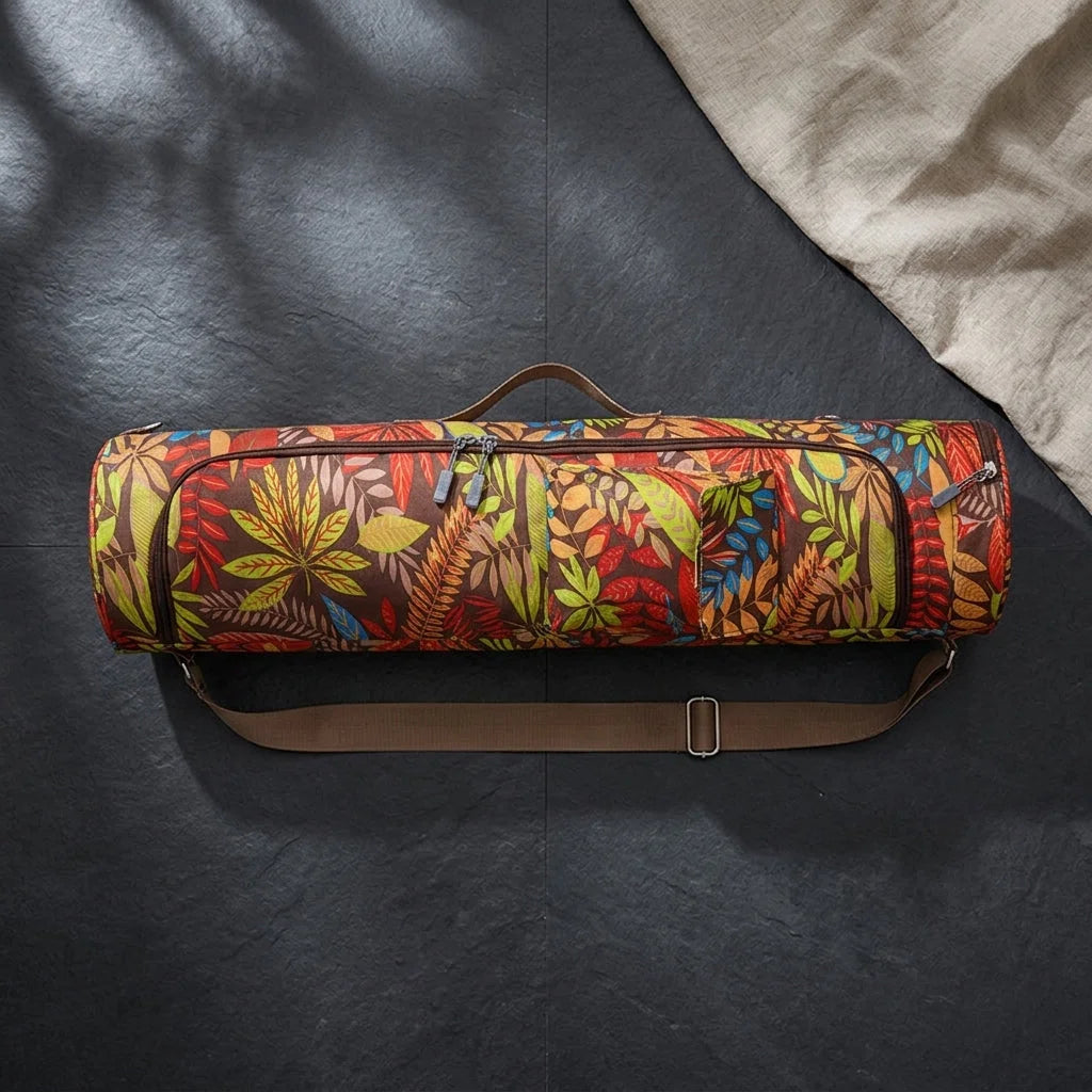 Printed Backpack Yoga Mat Bag Organizer With Strap