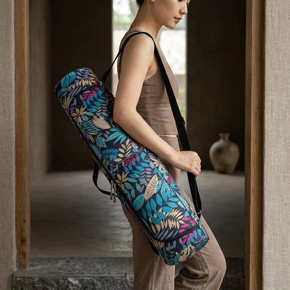 Printed Backpack Yoga Mat Bag Organizer With Strap